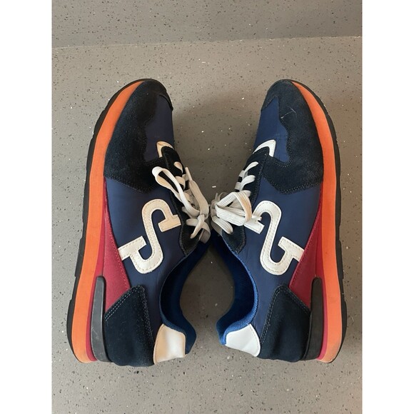 OPP 0S173168 French Navy Blue Orange Sneakers Men Size 10.5 main image 9